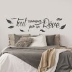 Autocollant Sticker mural Sticker citation tout commence par un rêve 1