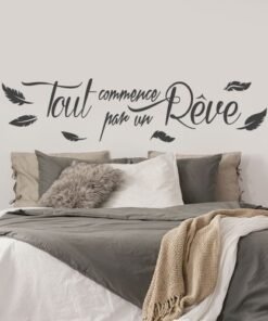 Autocollant Sticker mural Sticker citation tout commence par un rêve