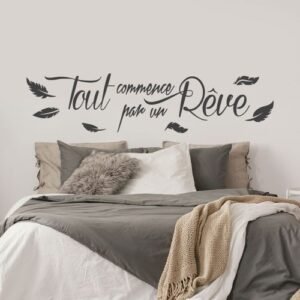Autocollant Sticker mural Sticker citation tout commence par un rêve