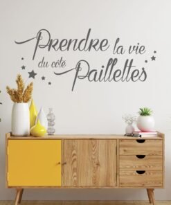 Sticker prendre la vie du côté paillettes