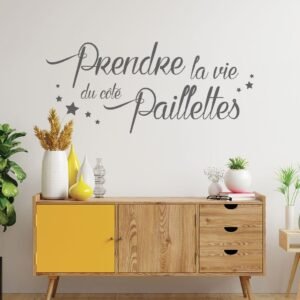 Sticker prendre la vie du côté paillettes