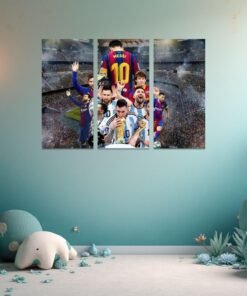 Tableau mural 3 pièces Messi