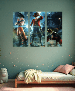 Tableau mural 3 pièces Naruto , Son Goku, Loffy