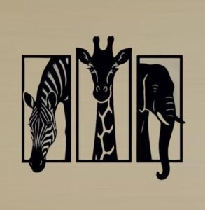 Tableau mural 3 pièces Animaux